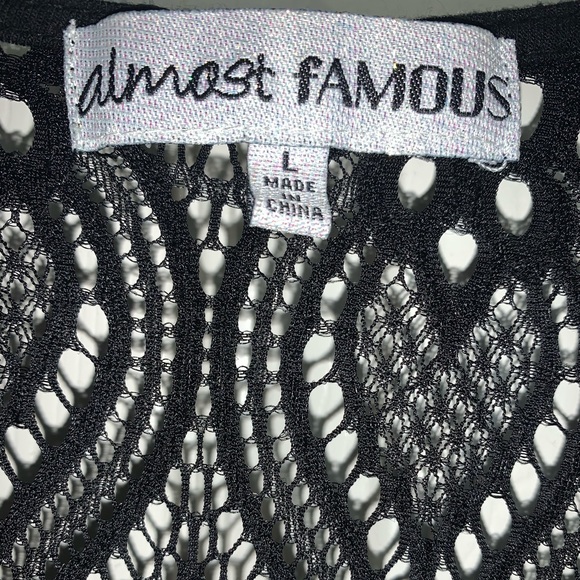 Almost Famous Black Midi Dress with Tan Silk slip - Picture 5 of 6